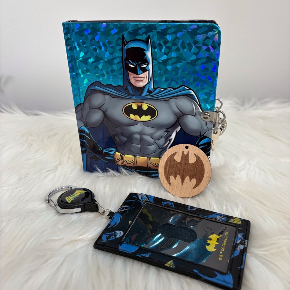 Batman Themed Wallet and Badge Holder Journal Set